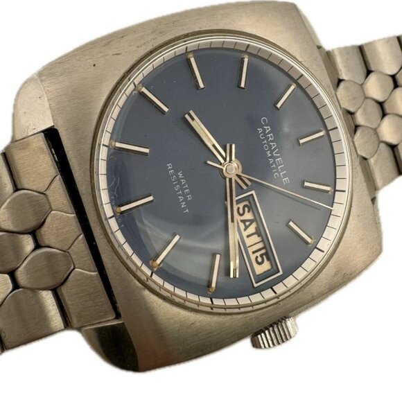 Vintage Caravelle Salesman Men\'s Wristwatch Case for Automatic Steel wCoffinLink main image 7